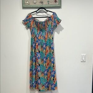 Cupshe Tropical Floral Off-Shoulder Midi Dress Size Large New with tag women’s